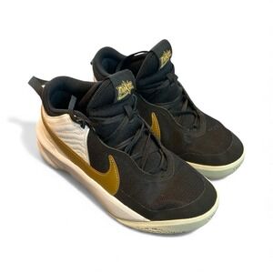 Nike Hustle DX SU21 Youth Basketball Shoes Size 6Y Black Gold White